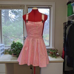 Topshop striped overall skirt